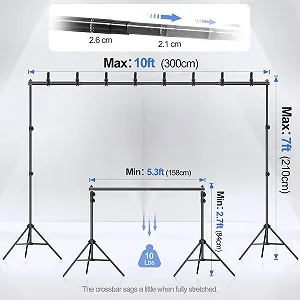 Комплект подставки для фона EMART K703 Черный synthetic.ua - Фото 1