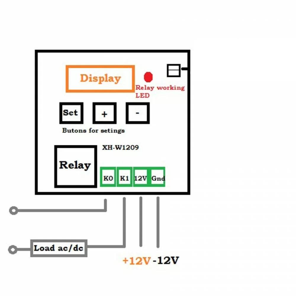 Терморегулятор цифровой термореле KoNO W1209 -50...+110С, фото №4