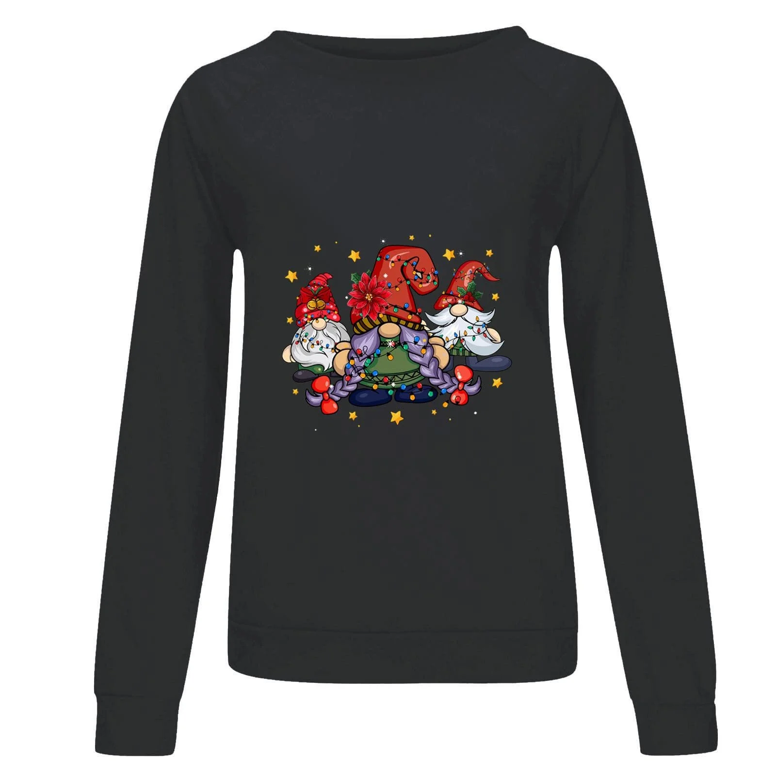 Жіночий Різдвяний світшот з круглим вирізом, різдвяний джемпер з принтом і довгими рукавами, фото №3