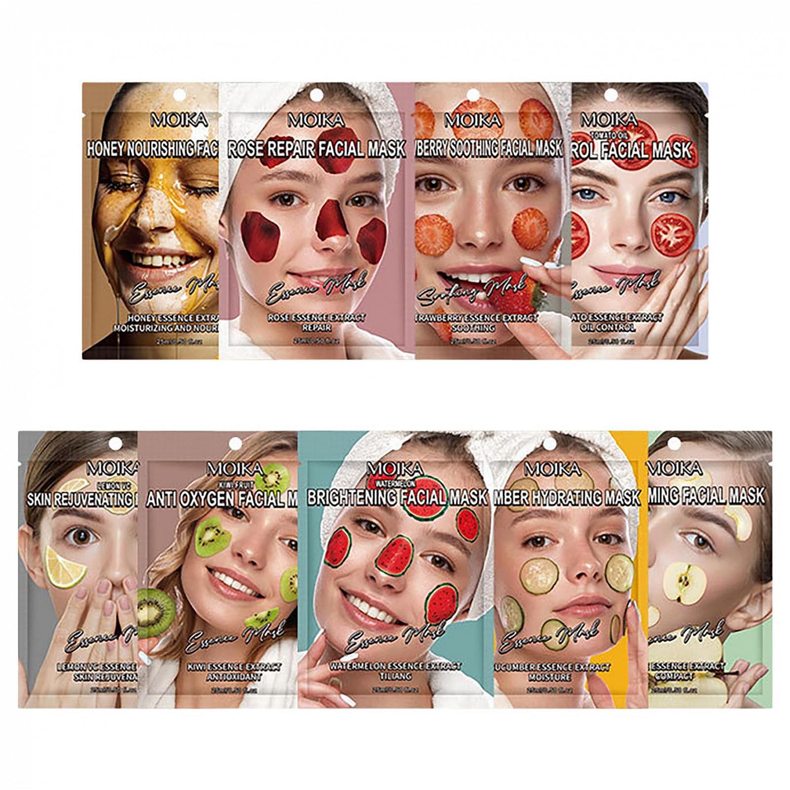 Тканевая маска ARCHIDATE Набор 9 шт. Фрукты и Растительные Экстракты, фото №1