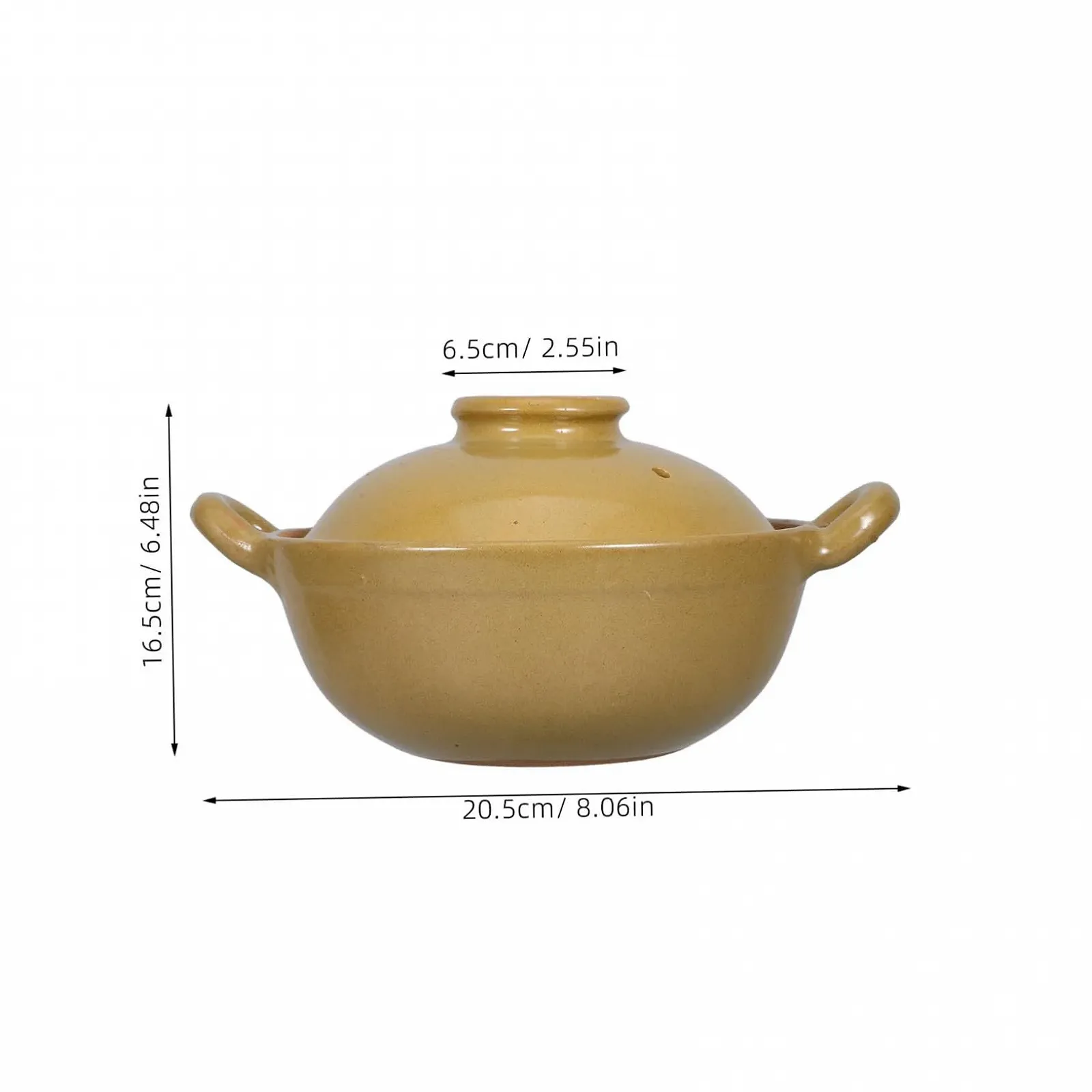 Кастрюля для тушения керамическая глиняная с ручкой 500 мл антипригарная, фото №9