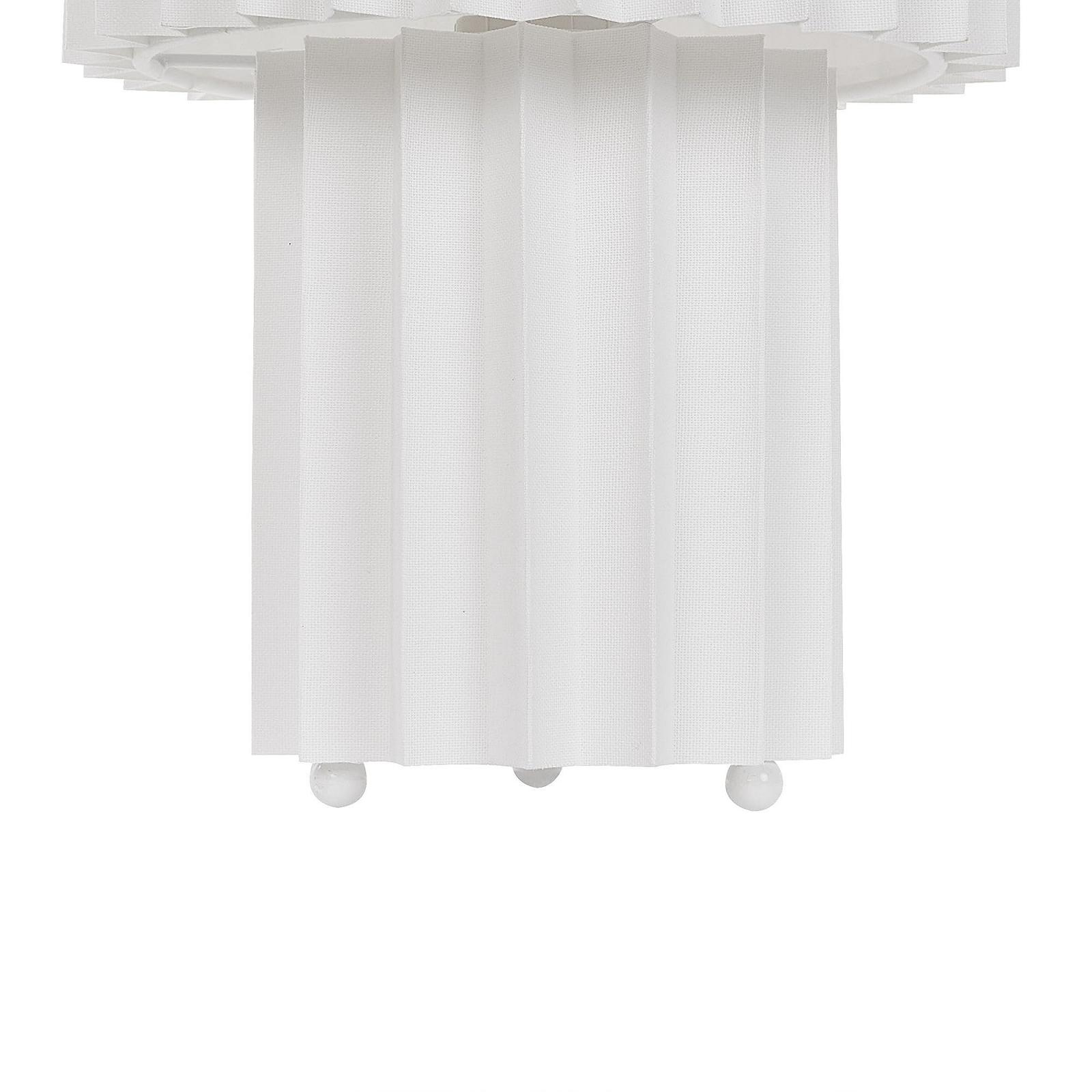 Настільна лампа Alfeios лляна кругла з тканинним плафоном форма барабана біла, фото №7