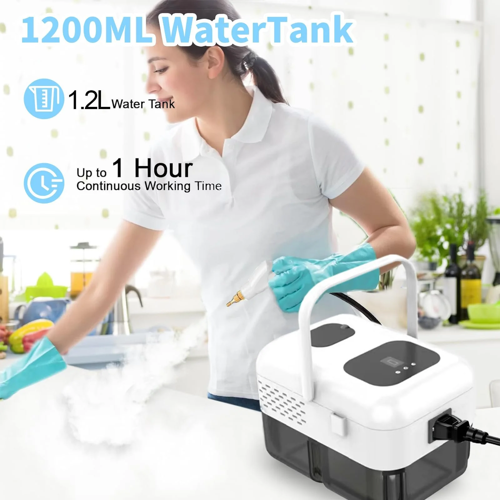 Пароочисник ручний 2500 W 3.0 Bar 1200 ml, фото №2