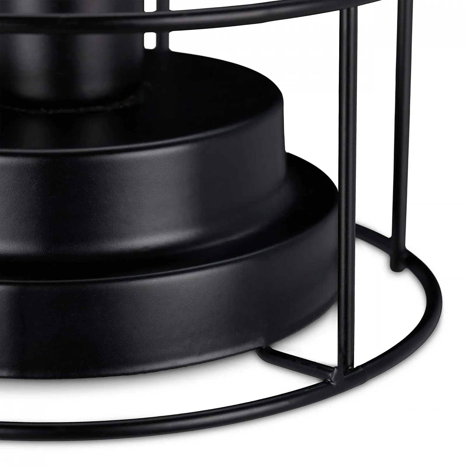 Настільна лампа Relaxdays Vintage Решітчаста LED Теплий білий Батарейка Чорна, фото №7