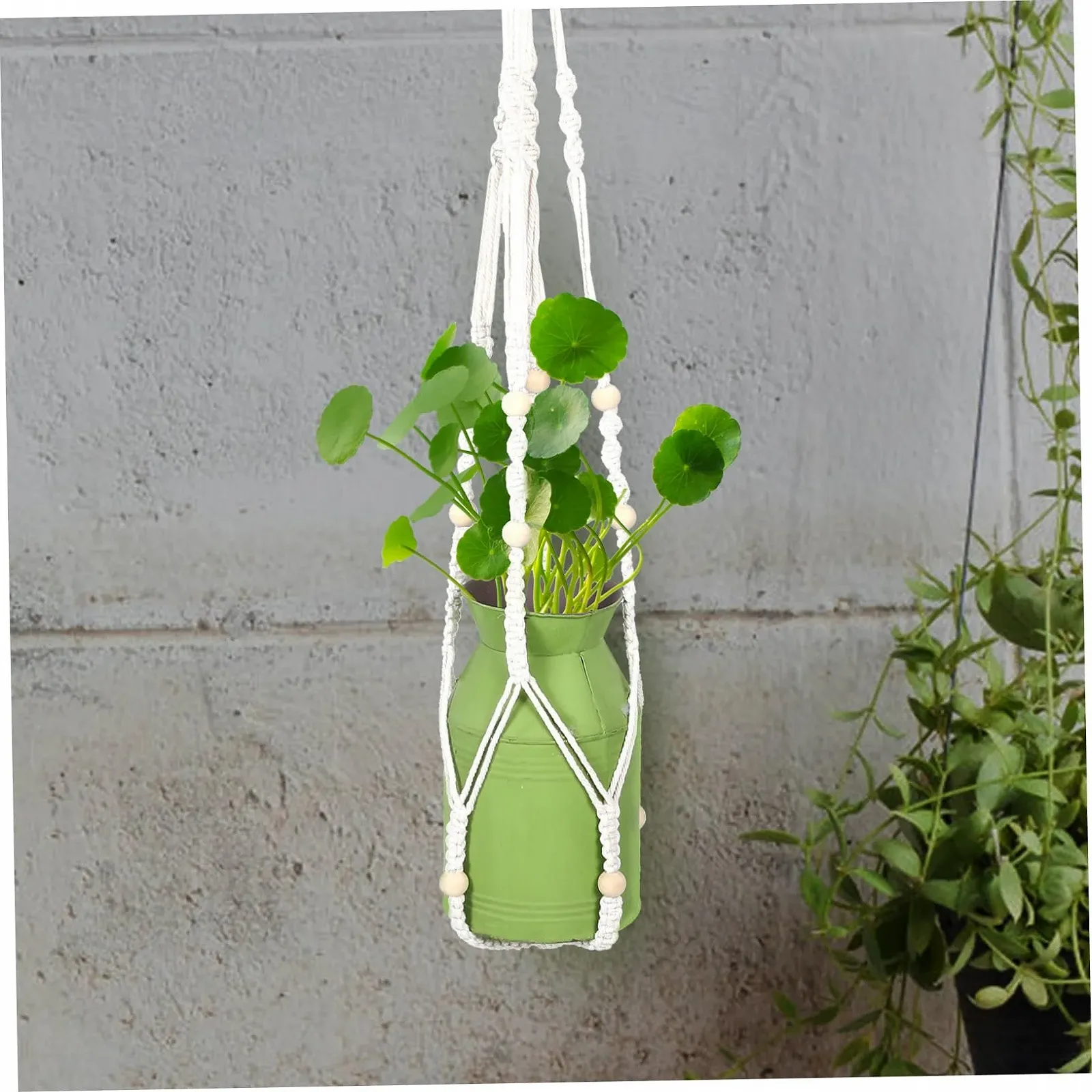 Підвісне кашпо HEMOTON Pack of 2 90 см бавовна та льон Сітчасте Бежеве, фото №6 Підвісне кашпо HEMOTON Pack of 2 90 см бавовна та льон Сітчасте Бежеве, фото №6