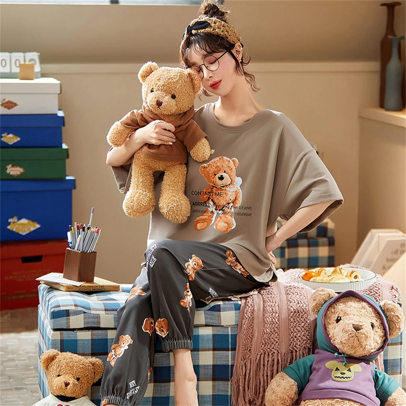 Комплект піжам GOSO для дівчат, Мила піжама з круглим вирізом, фото №5