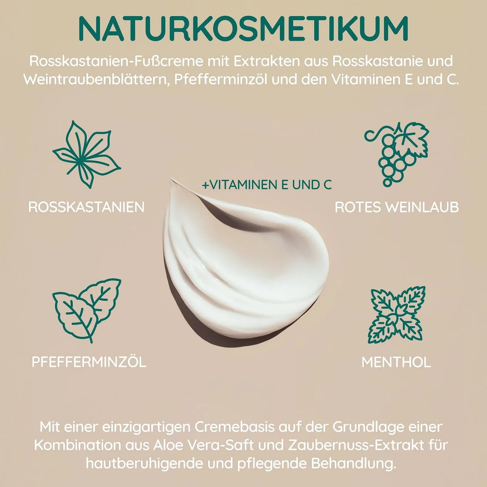 Крем Herbiovit Horse Chestnut with Vine Leaves для усталых ног с конским каштаном, листьями винограда и маслом мяты 250 мл, фото №6