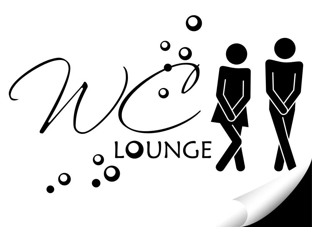 Наклейка на стіну W3331 Man / Woman Toilet Lounge Чорна 27 x 16 см, фото №2