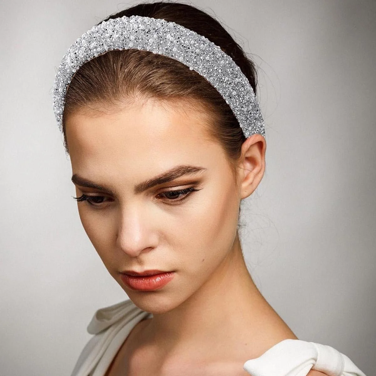 Обруч для волосся зі стразами, кришталевий, фото №7 Обруч для волосся зі стразами, кришталевий, фото №7