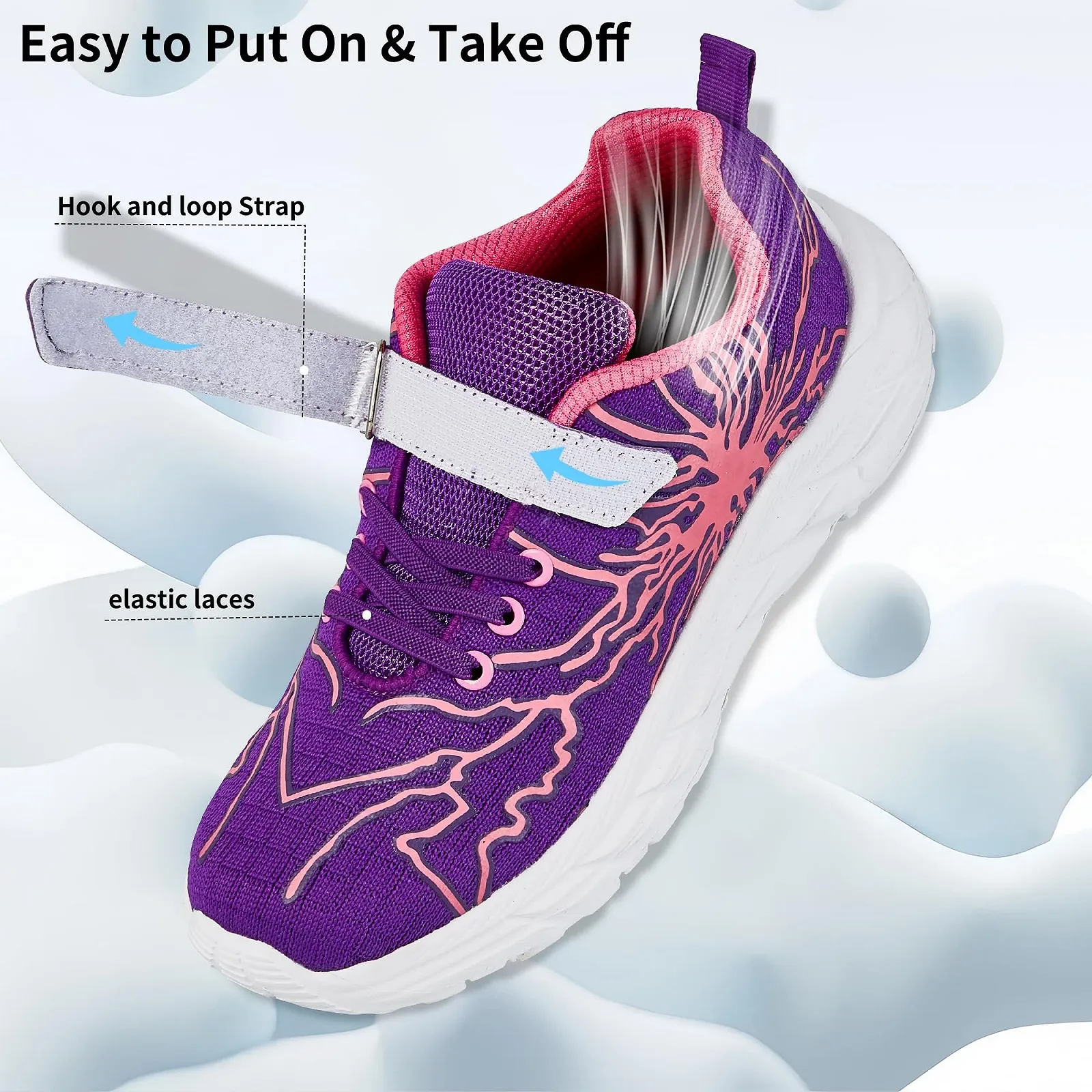 Дитячі спортивні кросівки для бігу на вулиці з застібкою, шкільні спортивні, фото №4