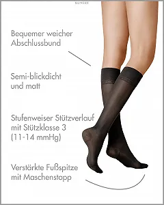 Жіночі гольфи KUNERT Fly&Care Клас підтримки III, 40 ден synthetic.ua - Фото 1