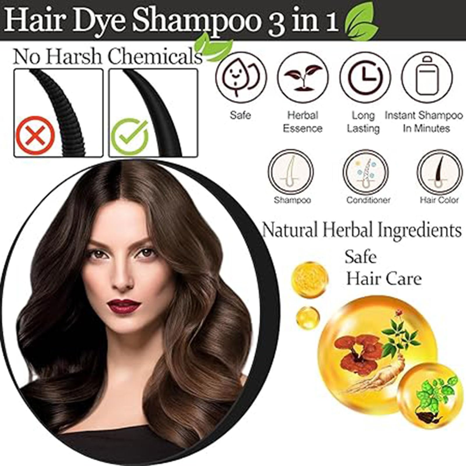 Шампунь Cotensta Hair Colour Шампунь 3 в 1 500 мл Колір темно-коричневий, фото №6