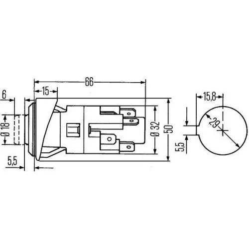 Выключатель аварийной сигнализации HELLA 6HF 001 579-052 для ATLAS COPCO KOMATSU TEREX, фото №2 Выключатель аварийной сигнализации HELLA 6HF 001 579-052 для ATLAS COPCO KOMATSU TEREX, фото №2
