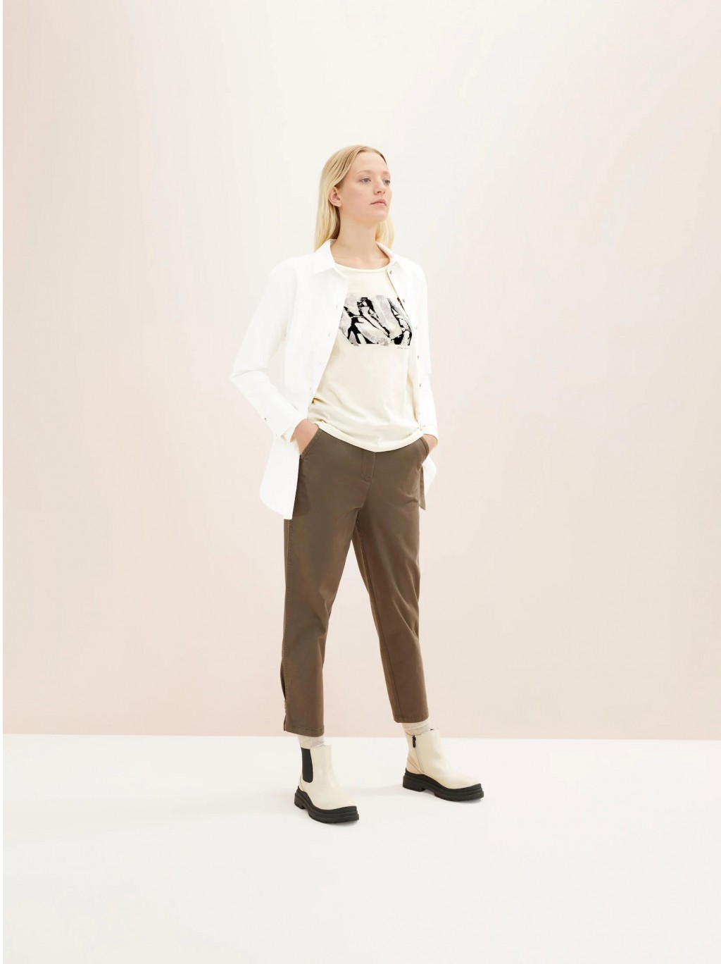 Футболка с длинным рукавом Tom Tailor 1034152-28130 Белый L, фото №4