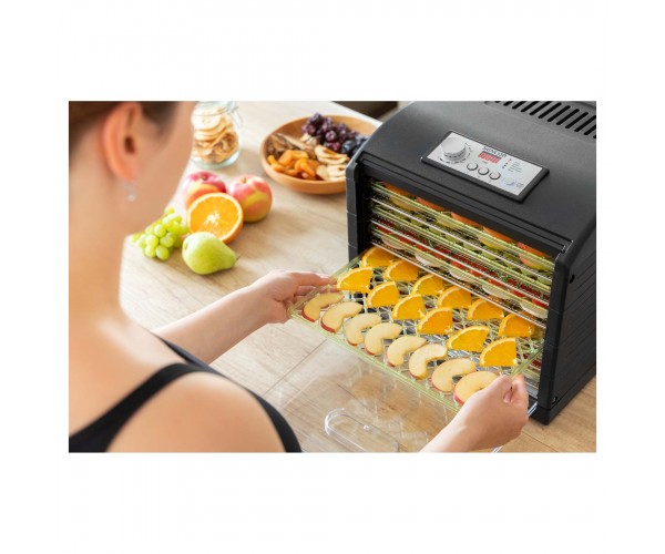 Sencor Сушарка для продуктів 500Вт поддонов 2x33см диаметр-33см, макс-70°С, сітка ягід в компл алюміній пластик чорний, фото №2