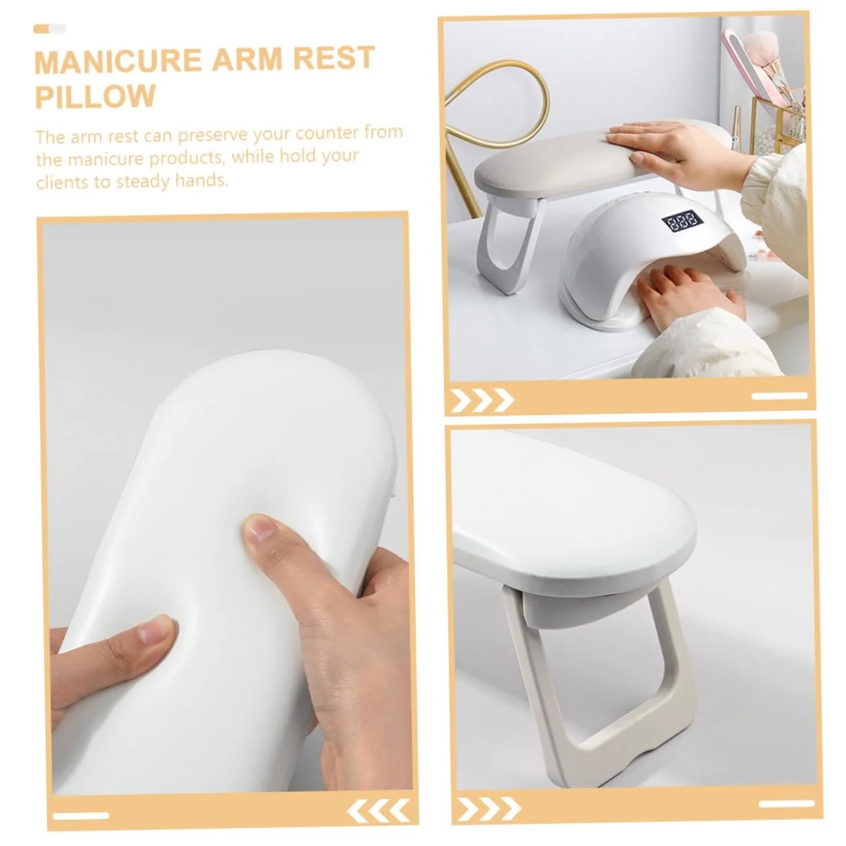 Підставка для рук для манікюру Ipetboom Ергономічна М'яка Подушка для рук Білий, фото №6