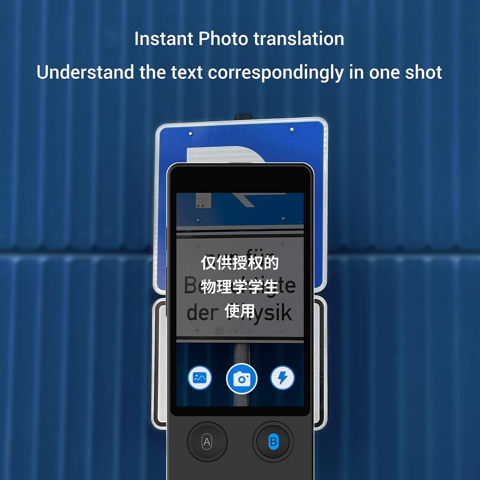 Офлайн голосовий перекладач Anfier W12, 144 мови та акценти, сенсорний екран 3,7 дюйма, миттєвий двосторонній переклад, фото №4