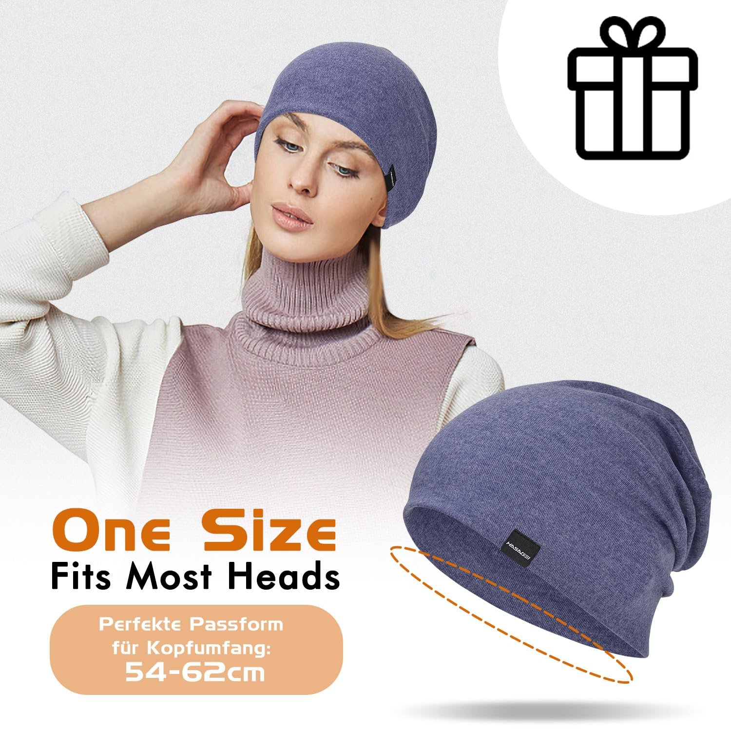 Легкая удлиненная шапка-бини Slouch для женщин, мягкая дышащая эластичная, фото №6 Легкая удлиненная шапка-бини Slouch для женщин, мягкая дышащая эластичная, фото №6