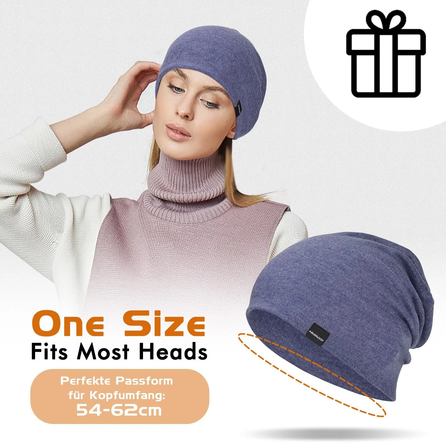 Легкая удлиненная шапка-бини для женщин, мягкая дышащая эластичная для весны, осени и зимы, фото №6 Легкая удлиненная шапка-бини для женщин, мягкая дышащая эластичная для весны, осени и зимы, фото №6