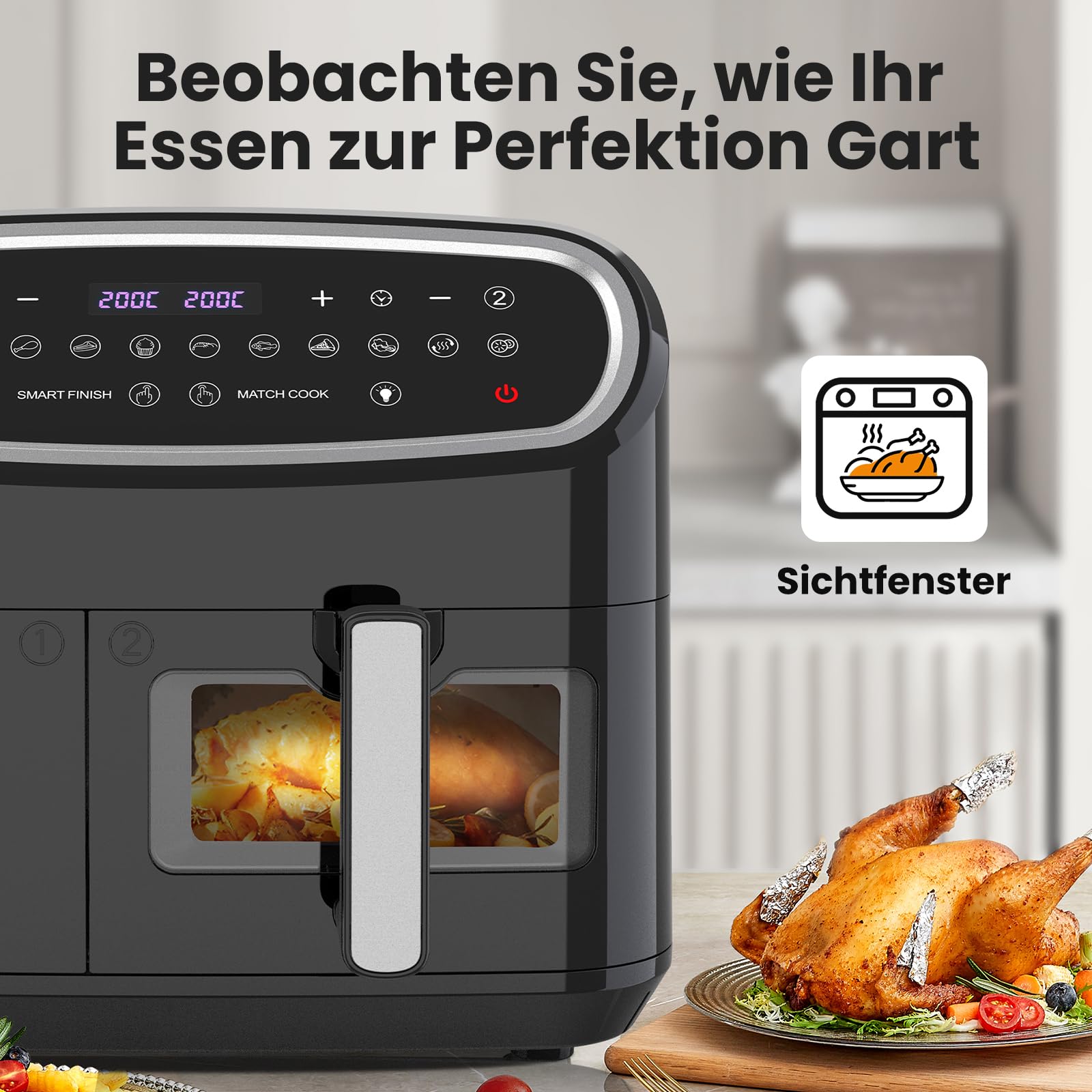 Мультипіч Gidgimo Dual Zone Double 2800W 10L з оглядовим вікном, фото №6 Мультипіч Gidgimo Dual Zone Double 2800W 10L з оглядовим вікном, фото №6