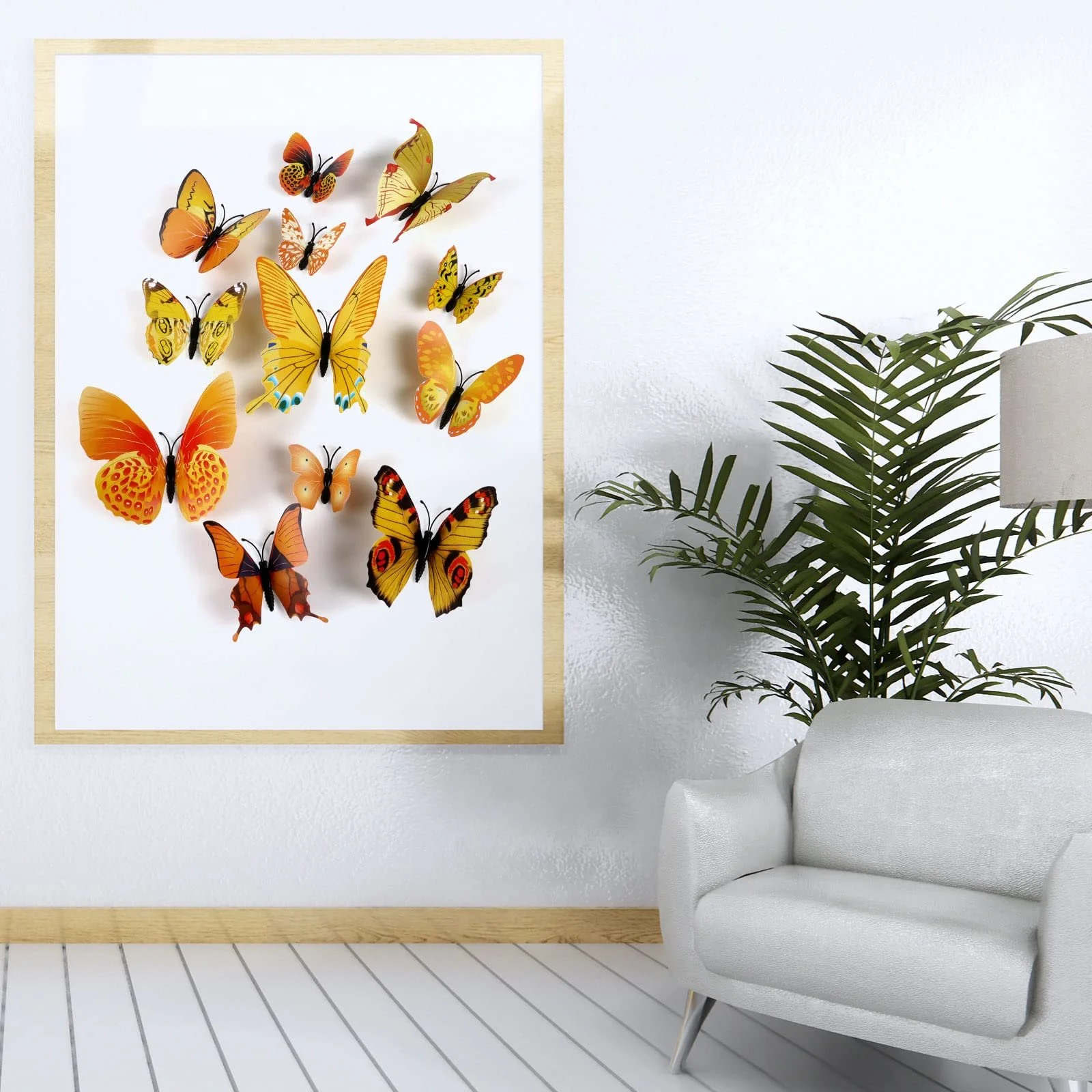 Наклейки на стіну 3D Метелики 72 шт. Жовті, фото №6 Наклейки на стіну 3D Метелики 72 шт. Жовті, фото №6