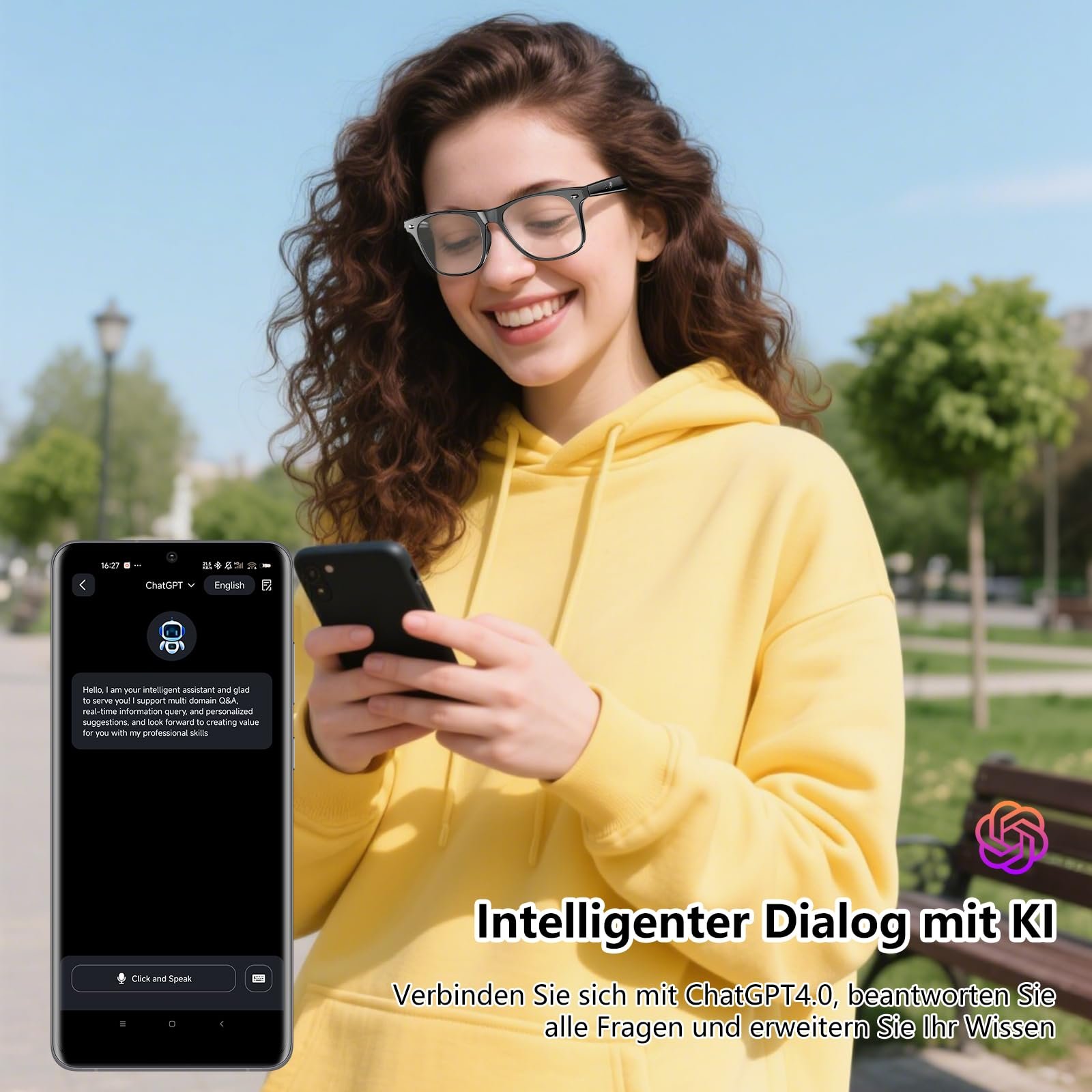 Умные очки Bluetooth с AI переводом, фильтром синего света, голосовым управлением, HiFi аудио, 163 языка, фото №8