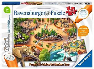 Пазл Ravensburger tiptoi Puzzle for Little Explorers: Zoo 00051 2 x 12 элементов от 3 лет - Фото 1