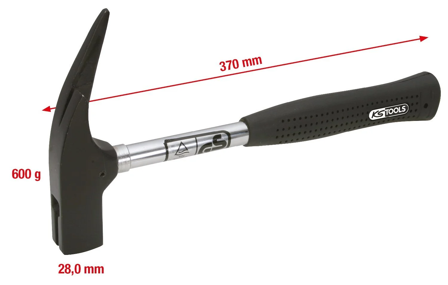 Молоток-кирка покрівельника KS Tools 140.2002 Магнітний 600 g, фото №2
