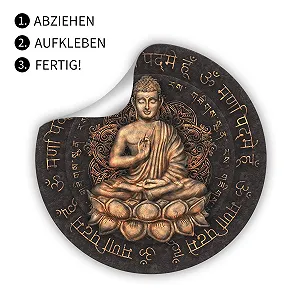 Наклейка на стіну Будда Кругла Діаметр 60 см Самоклеюча synthetic.ua - Фото 1