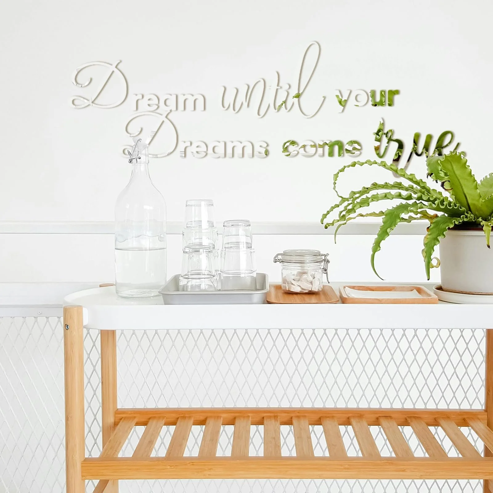 Дзеркальна наклейка на стіну Dream Until Your Dreams Come True акрилова мотиваційна 79 x 27 см, фото №7