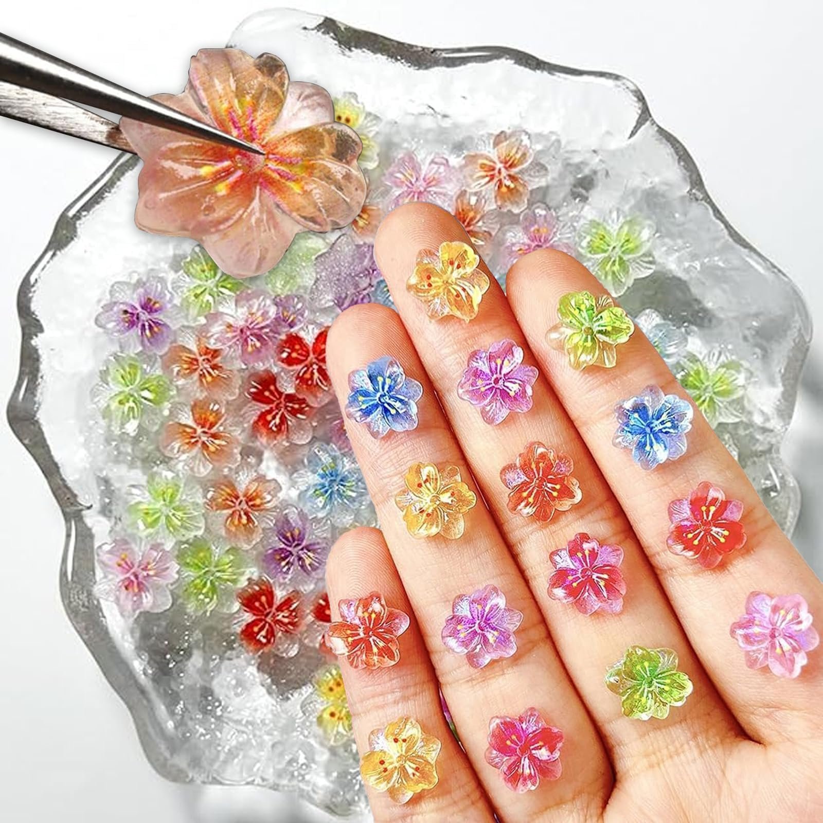 Украшения для ногтей Цветы 3D, 150 шт, Разноцветные, фото №4