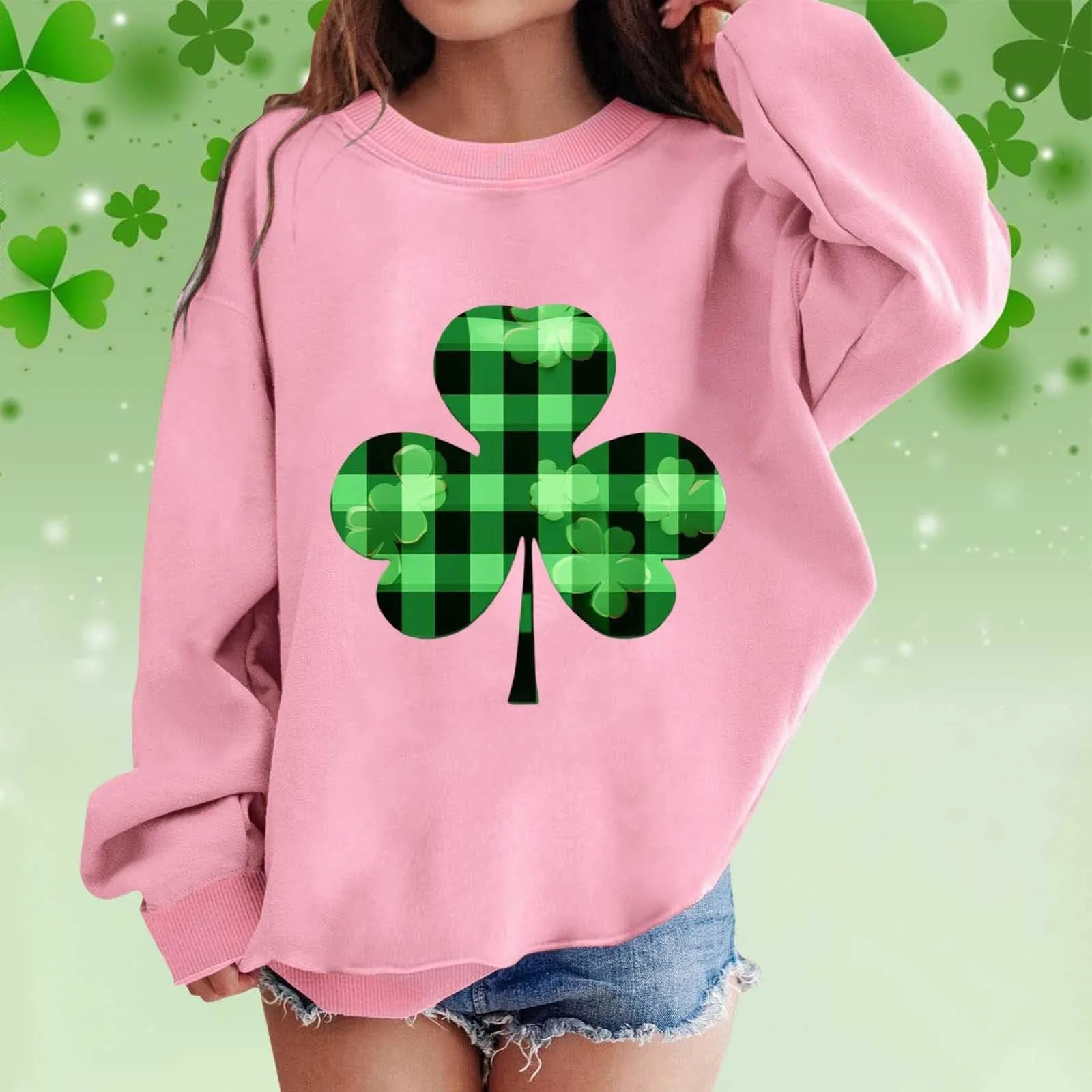 Пуловер для дівчинки з графічним принтом до Дня Святого Патрика, фото №3