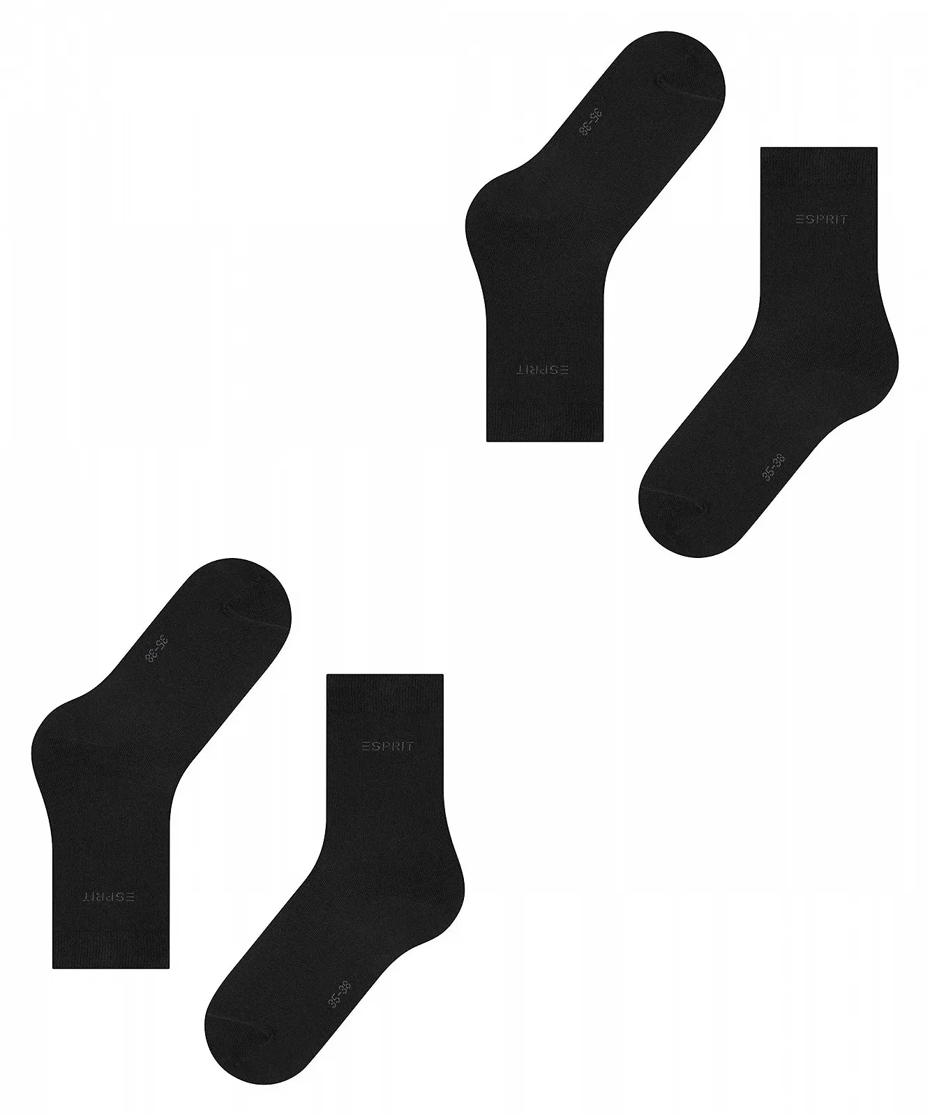 Носки ESPRIT Uni 2-Pack, дышащие, из органического хлопка, усиленные, для женщин, приятные для кожи, прочные, удобные, однотонные, мультиупаковка, 2 пары, фото №4