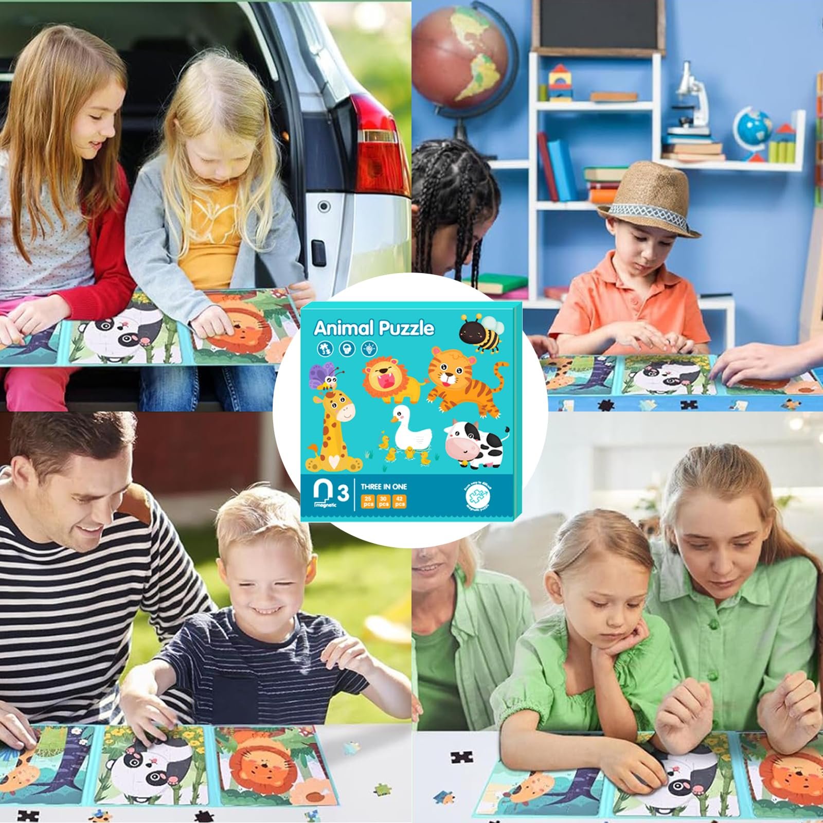 Магнитный пазл Животные для детей 3-5 лет развивающий, фото №6