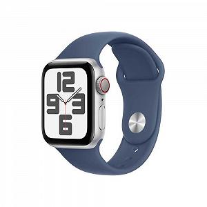 Смарт-часы Apple Watch SE (2nd Generation) GPS + Cellular 40мм Алюминиевый корпус Серебристый и спортивный ремешок из денима (S/M) - Фото 1