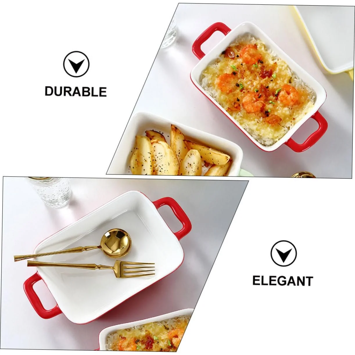 Керамическая форма для запекания с ручками для микроволновой печи и духовки термостойкая, фото №9 Керамическая форма для запекания с ручками для микроволновой печи и духовки термостойкая, фото №9