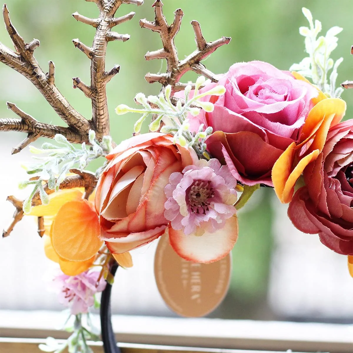 Обруч Рождественский Рожки с Цветами, фото №4