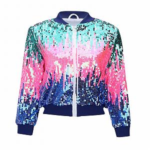 Куртка для дівчинки кольорова паєтки synthetic.ua - Фото 1