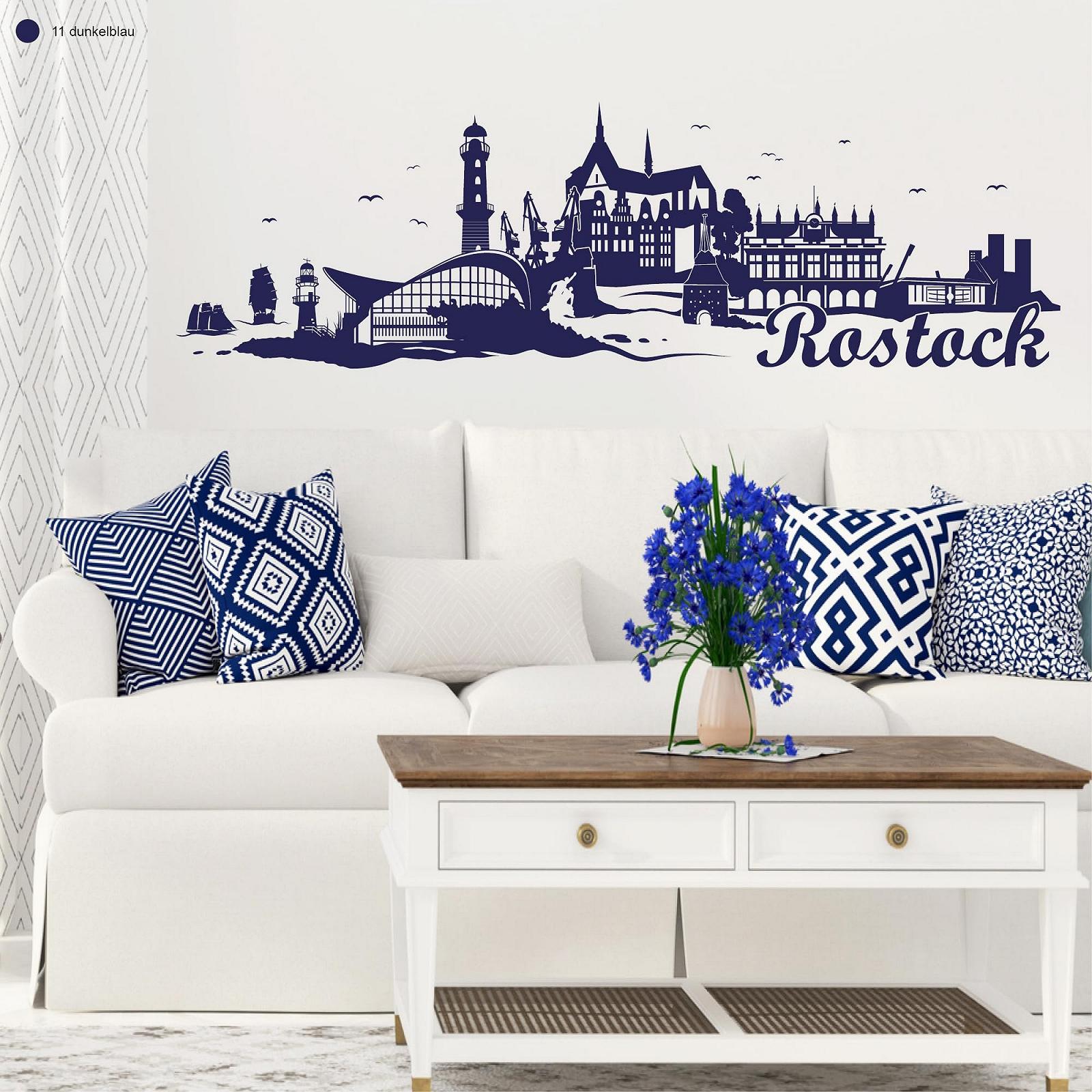 Наклейка на стіну Wandtattoo Loft Rostock Skyline Warnemünde, фото №7