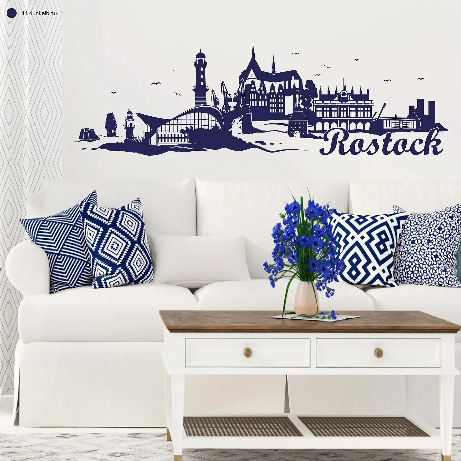 Наклейка на стену Wandtattoo Loft Rostock Skyline Warnemünde, фото №7