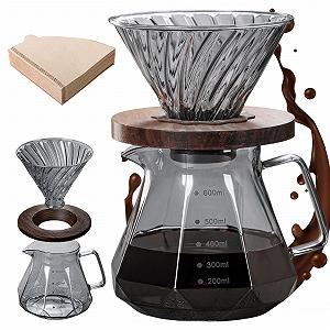 Кофейник Pour Over Borosilicate Glass Jug 600 мл, с фильтром и 100 бумажными фильтрами - Фото 1