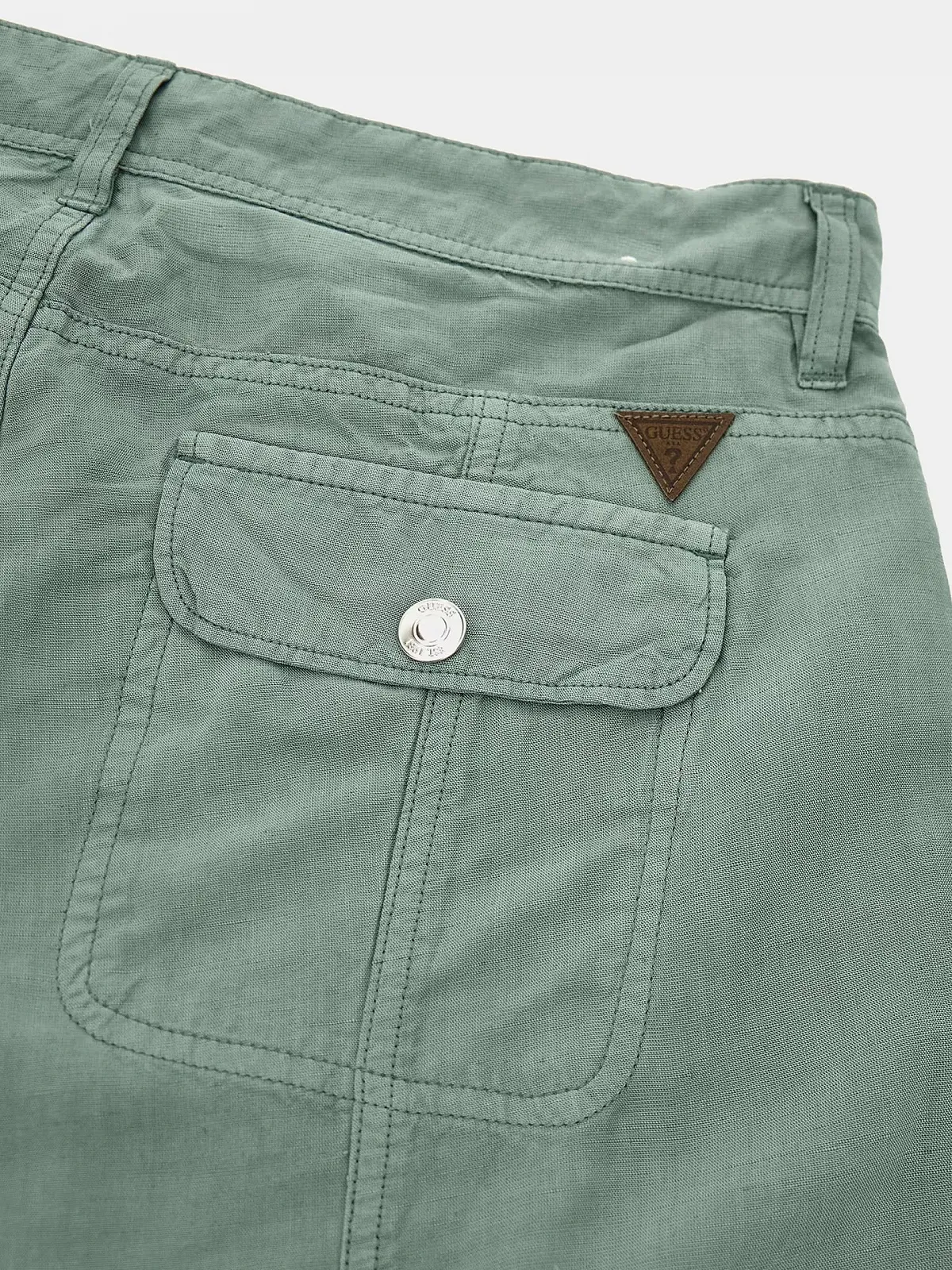 Женские штаны-карго клеш GUESS JEANS / Светло-зеленые / Размер 27, фото №6