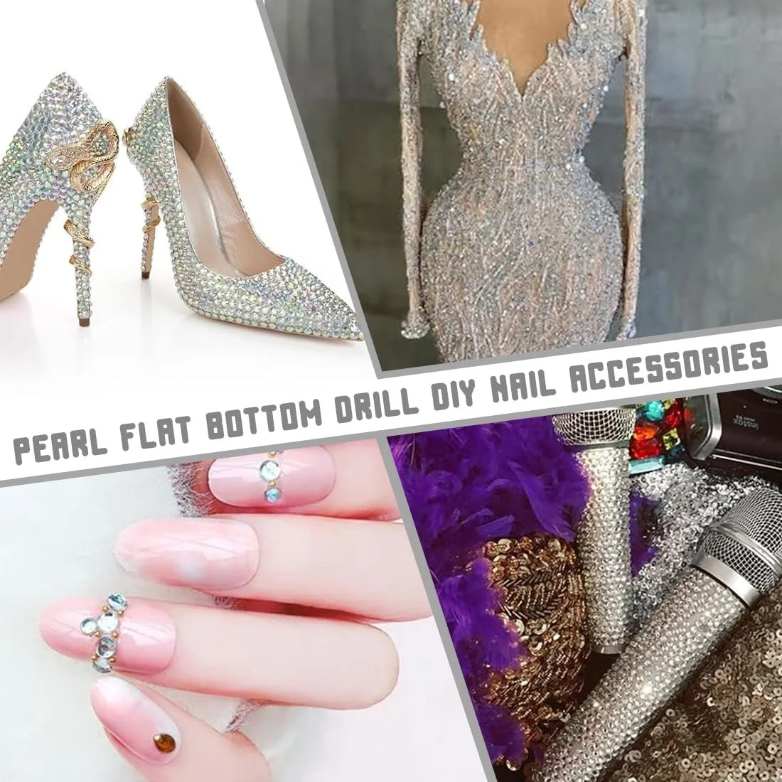 Стрази для нігтів, 2 коробки/12 відділень, намистини, фото №5