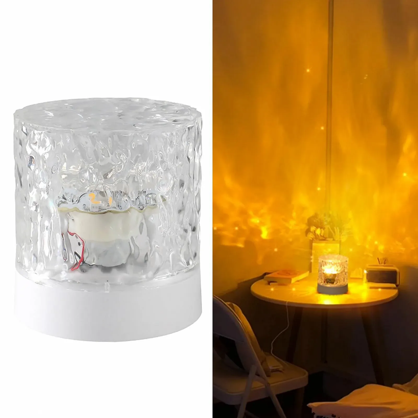 Нічник Fafeicy Water Wave ефект імітації полум'я LED атмосфера (Homochromy Connected and Non-Rotating), фото №2