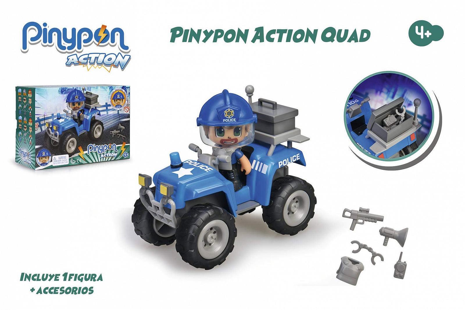 Квадроцикл Pinypon Action с 1 фигуркой полицейского для мальчиков и девочек от 4 до 8 лет., фото №4