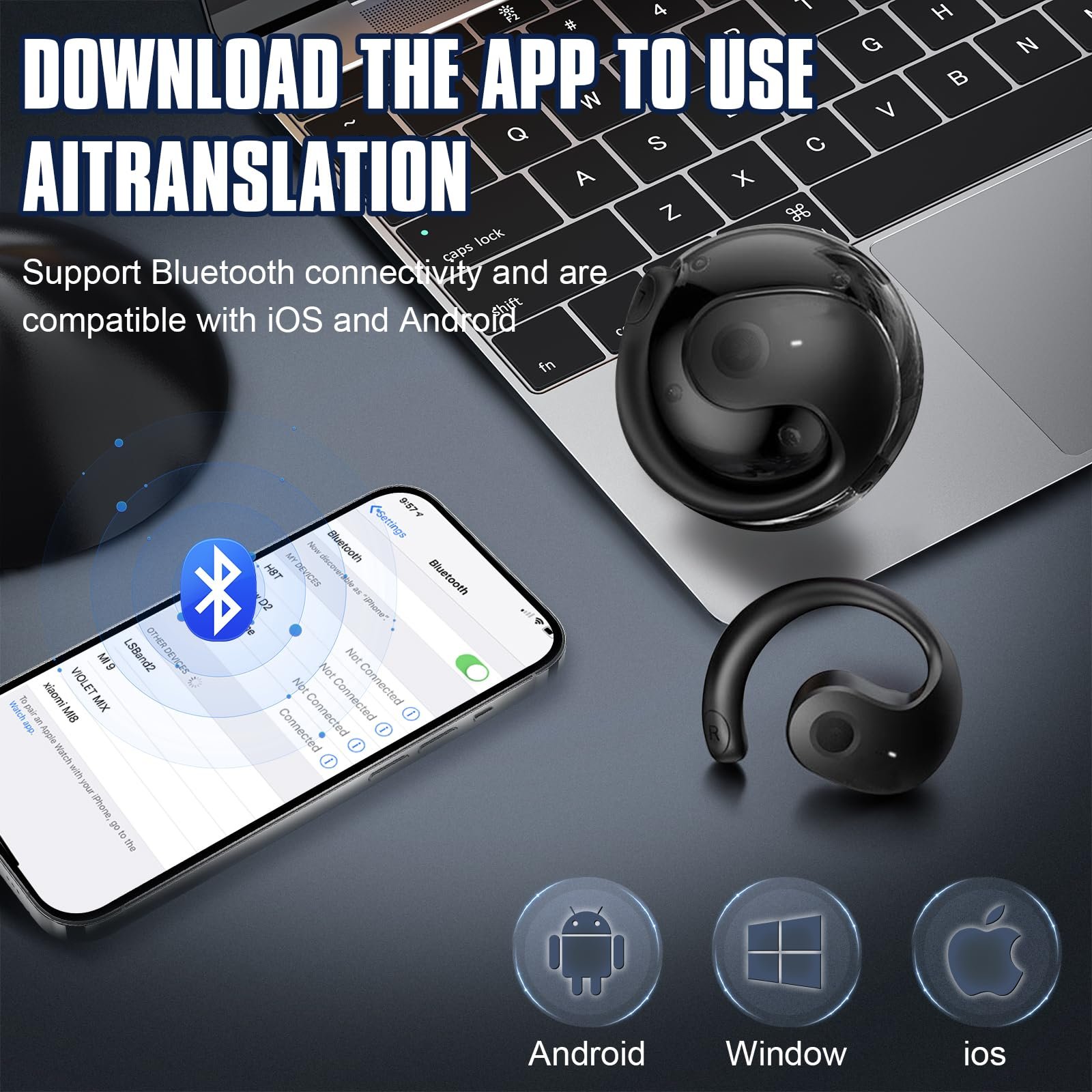 Наушники-переводчики Hy-T26 Pro, голосовой, беспроводные, фото №4