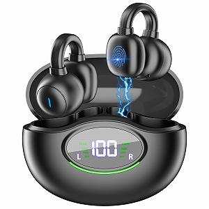 Наушники Bluetooth беспроводные спортивные Bluetooth 5.3 с клипсой 42 часа с LED-дисплеем и зарядным футляром для бега, езды на велосипеде, вождения, IPX7 водонепроницаемые - Фото 1