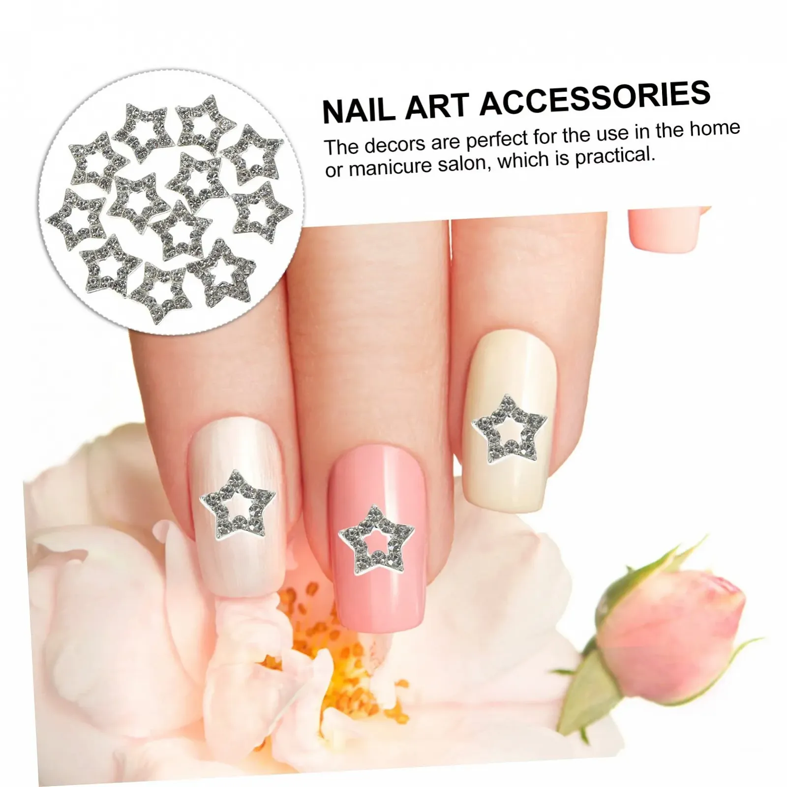 Подвески для ногтей POPETPOP 12 шт. Звездообразные декоративные подвески с драгоценными камнями для маникюра, фото №8