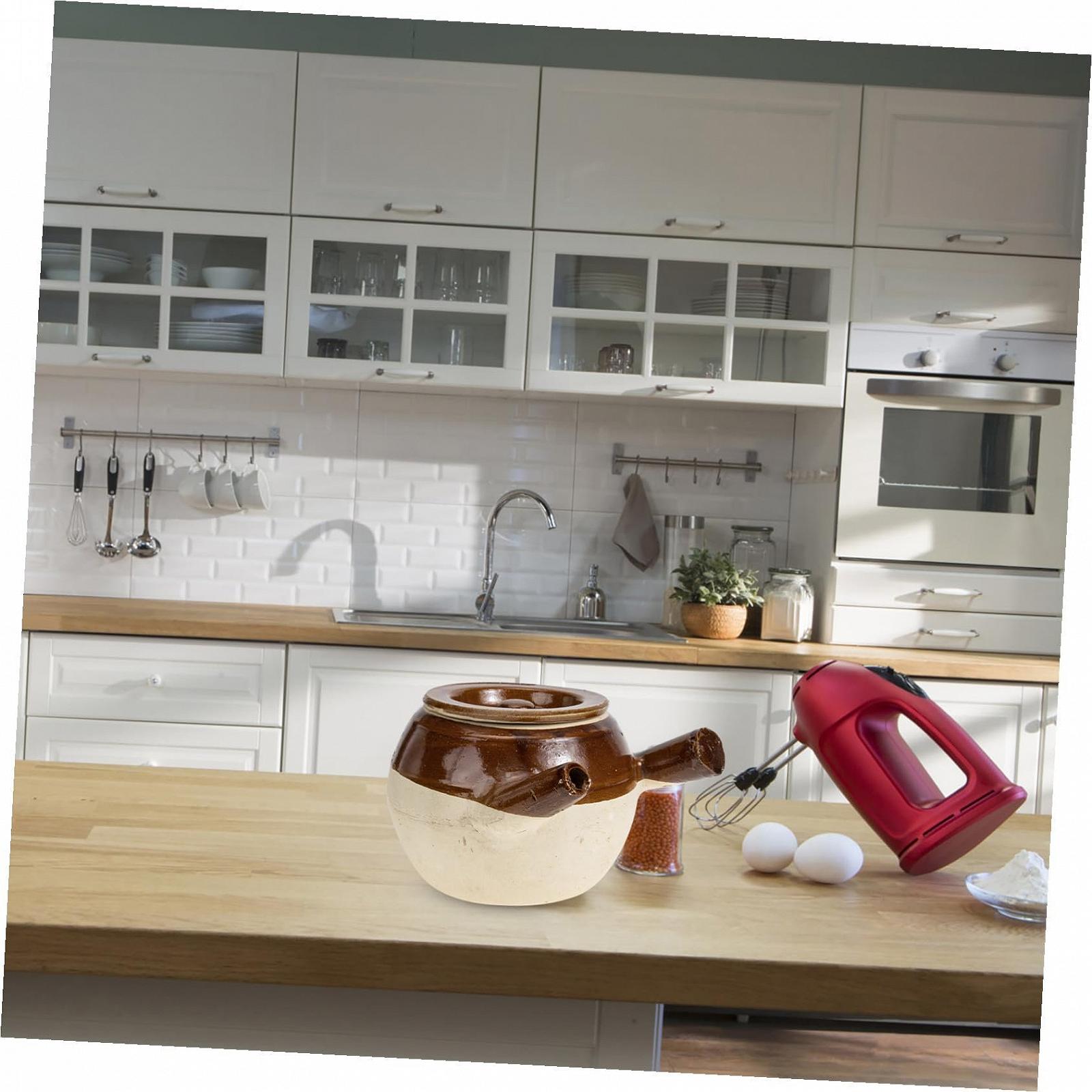 Кастрюля для китайской медицины керамическая традиционная для газовой плиты 1600 мл жаропрочная с ручками, фото №4