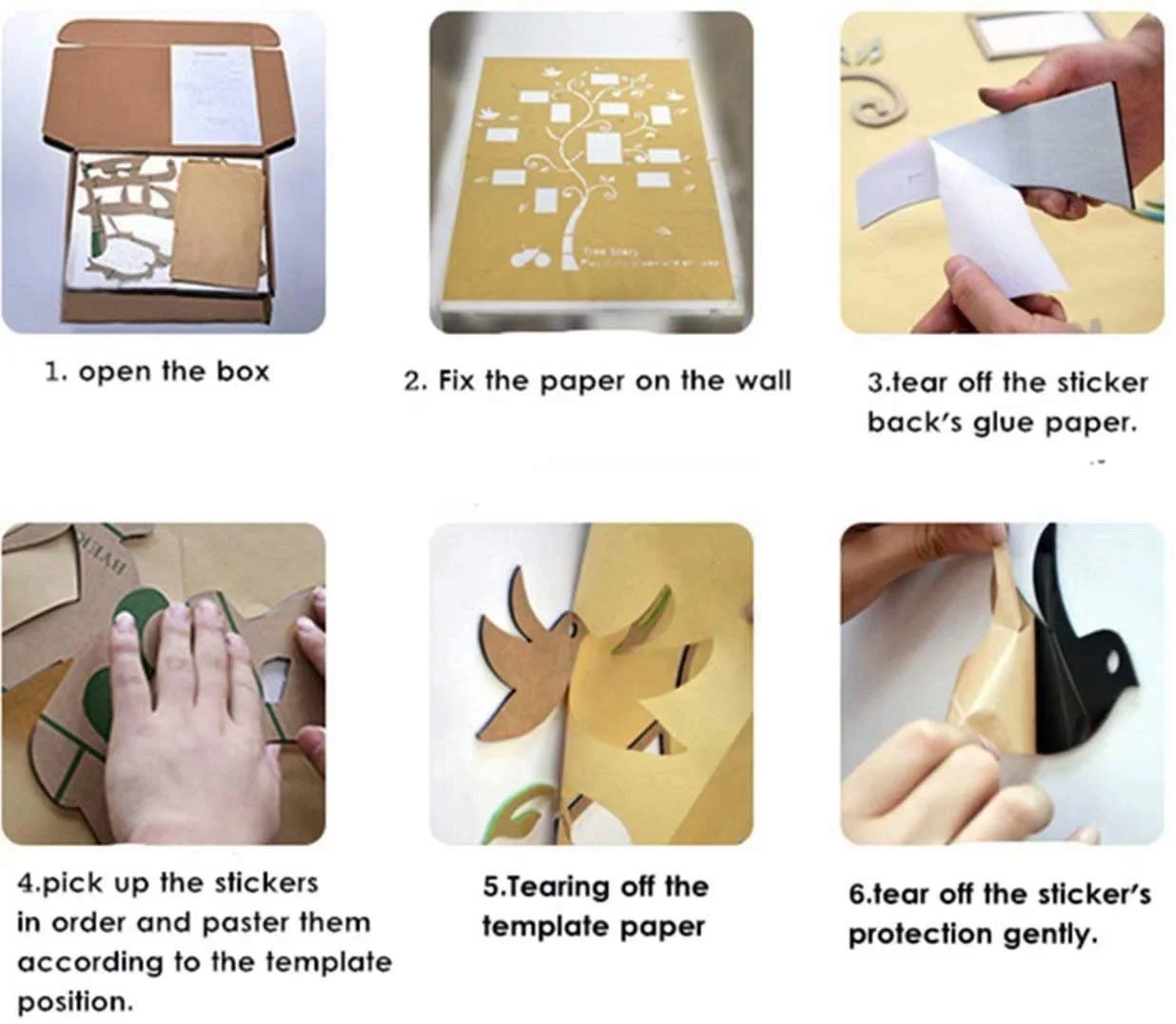 Наклейка на стіну Дерево 3D DIY з фоторамками, фото №5